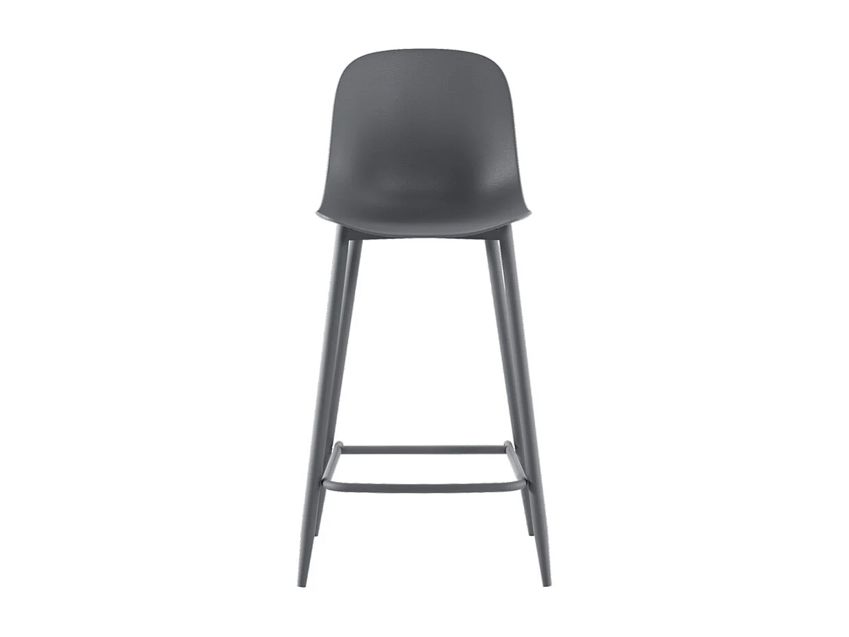 Frida - Taburete de polipropileno gris oscuro - Juego de 4