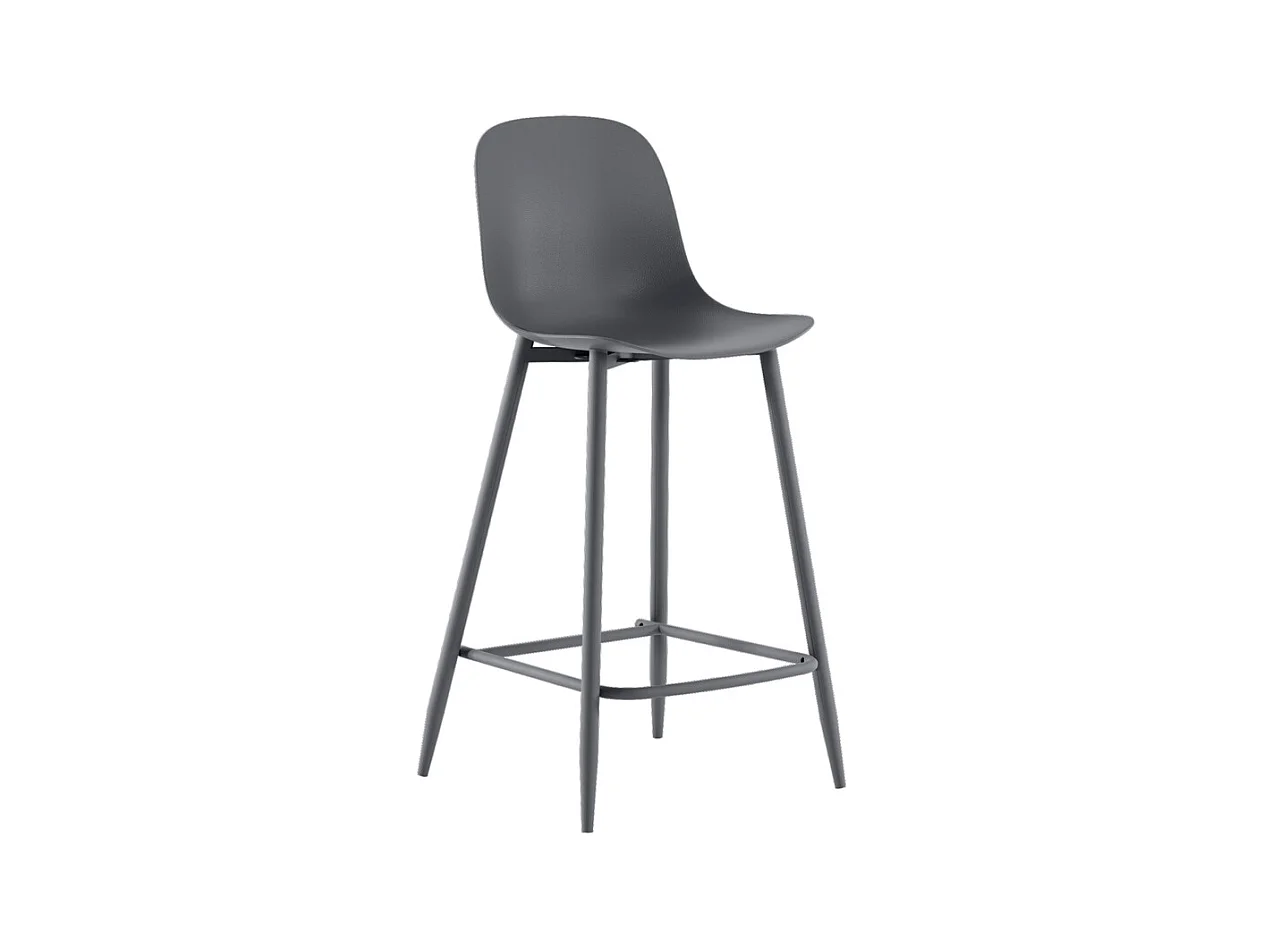 Frida Tabouret en polypropylène gris foncé Lot de 4 pcs
