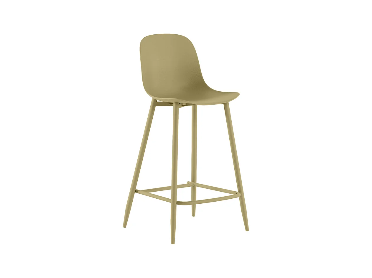 Frida Tabouret en polypropylène jaune Lot de 2 pcs