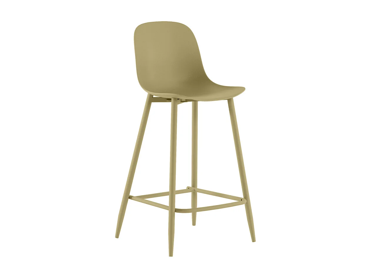 Frida Tabouret en polypropylène jaune Lot de 2 pcs