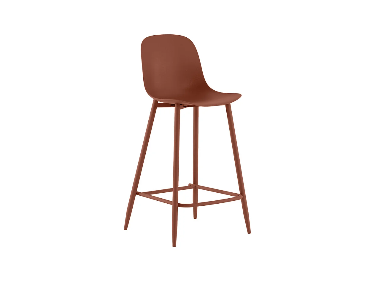 Frida Tabouret en polypropylène rouille Lot de 2 pcs