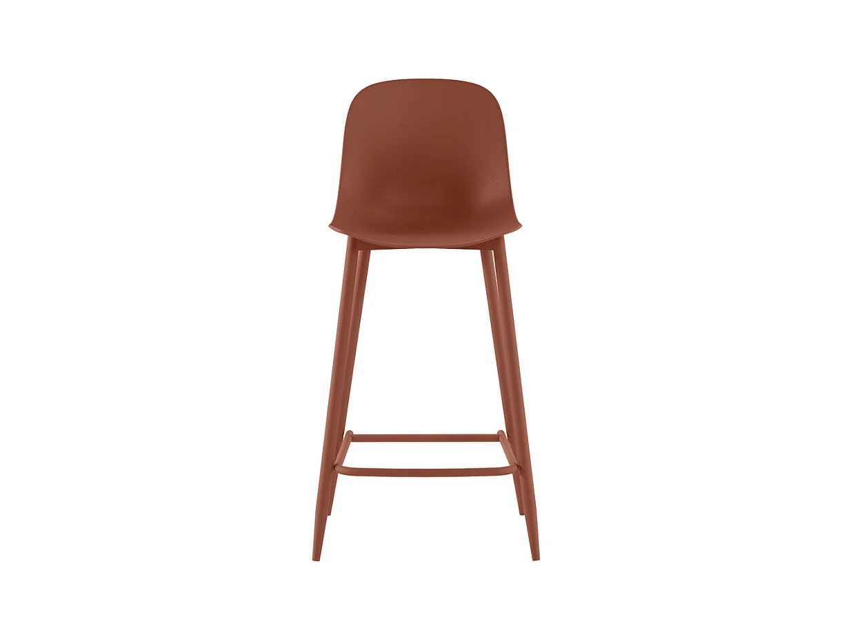 Frida - Rostfarbener Polypropylen-Hocker - 2er-Set