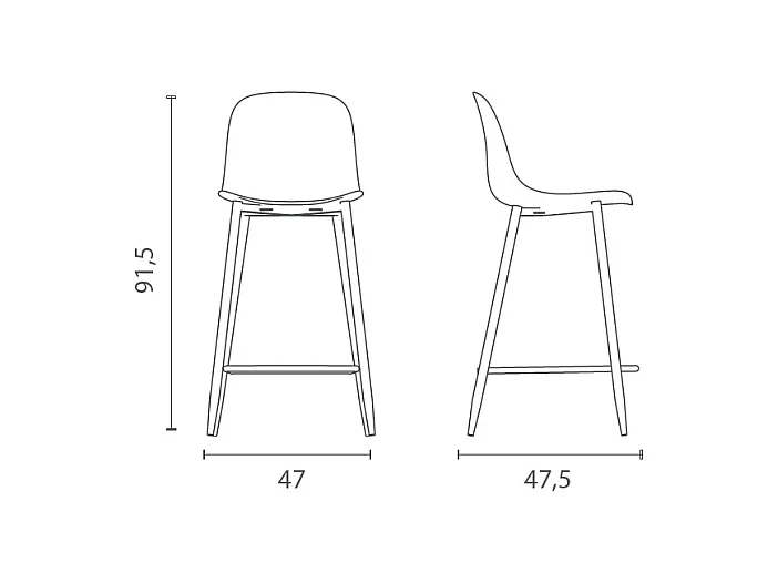 Frida - Rostfarbener Polypropylen-Hocker - 2er-Set