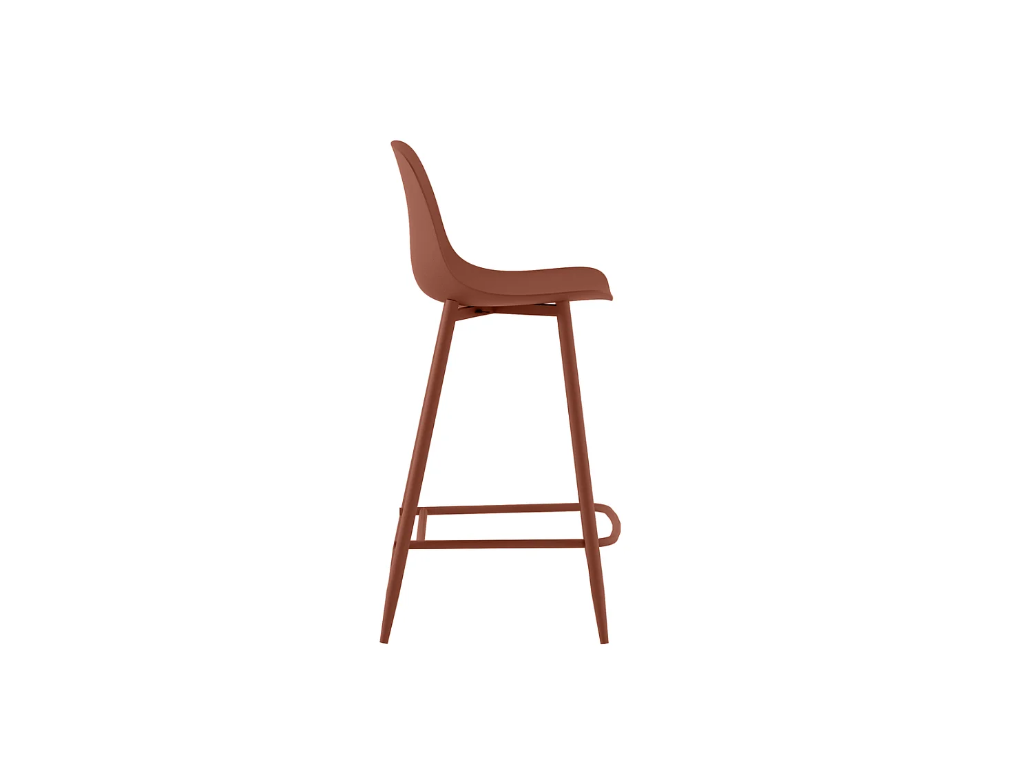 Frida Tabouret en polypropylène rouille Lot de 2 pcs
