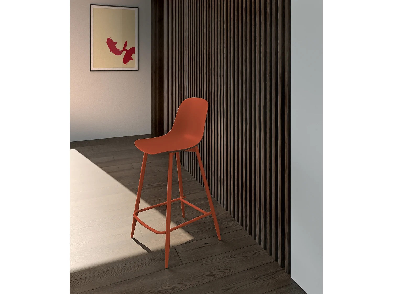 Frida Tabouret en polypropylène rouille Lot de 2 pcs