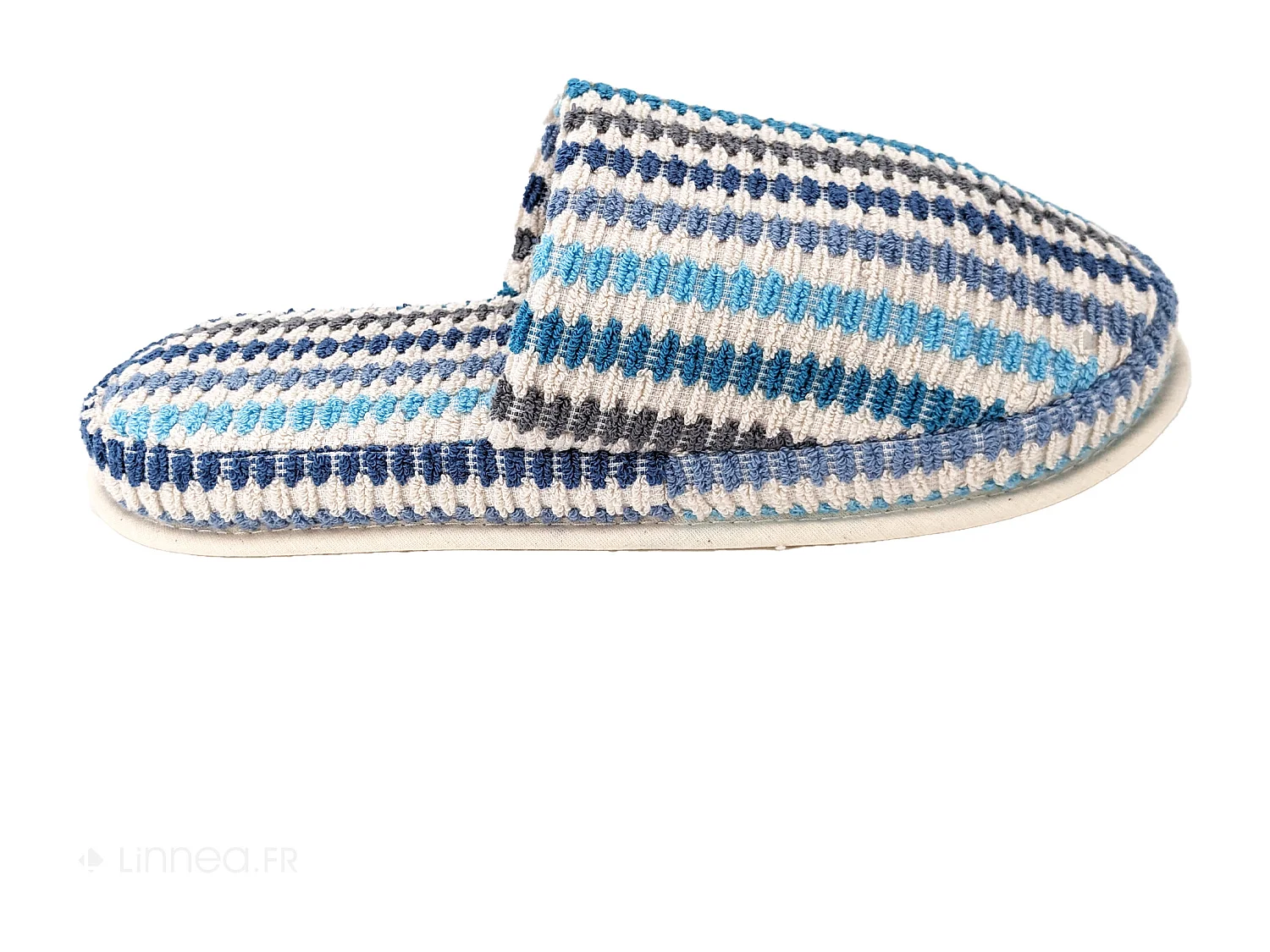 Chaussons à rayures taille L/XL coton collection BREEZE bleu