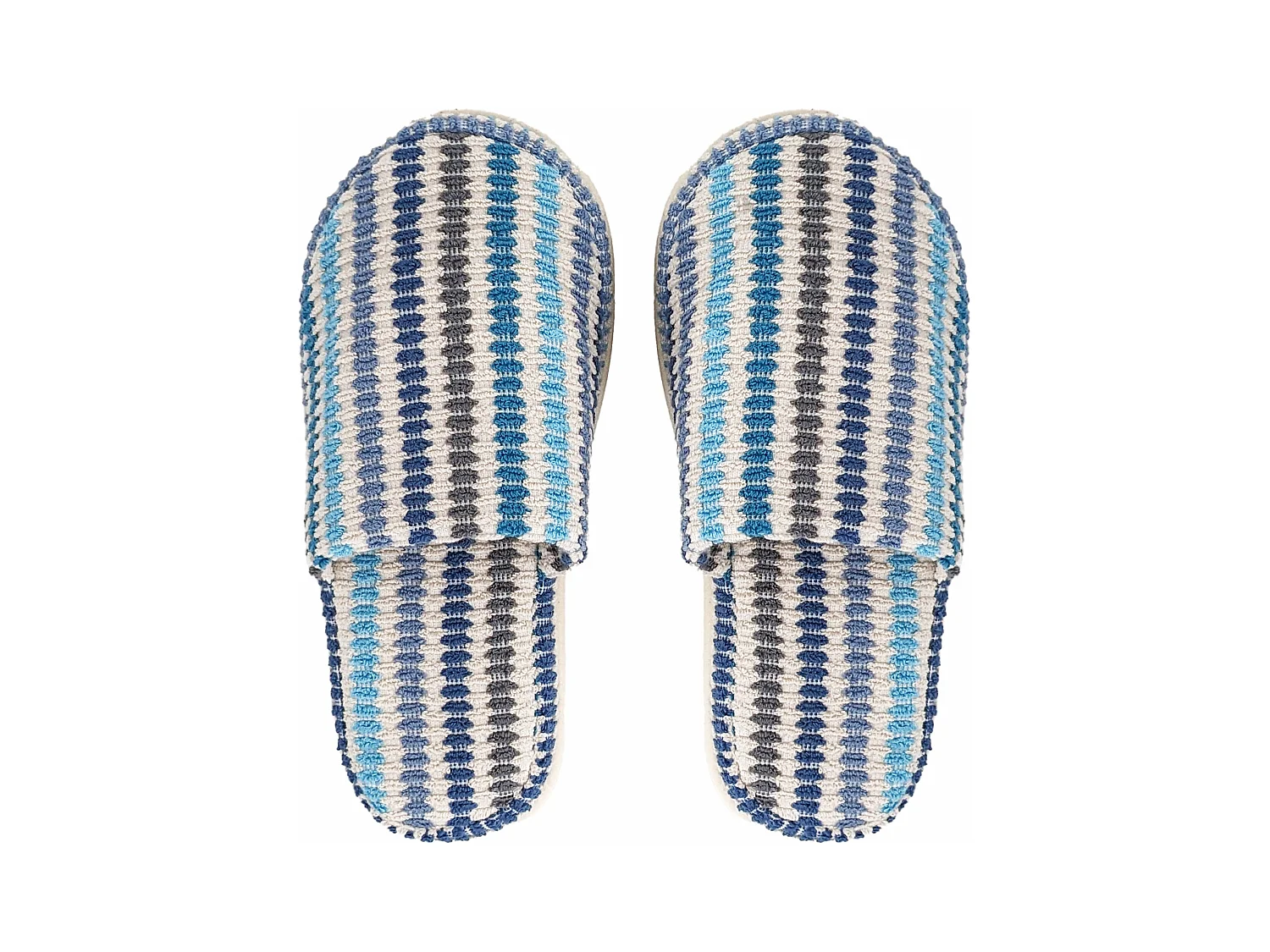 Chaussons à rayures taille L/XL coton collection BREEZE bleu