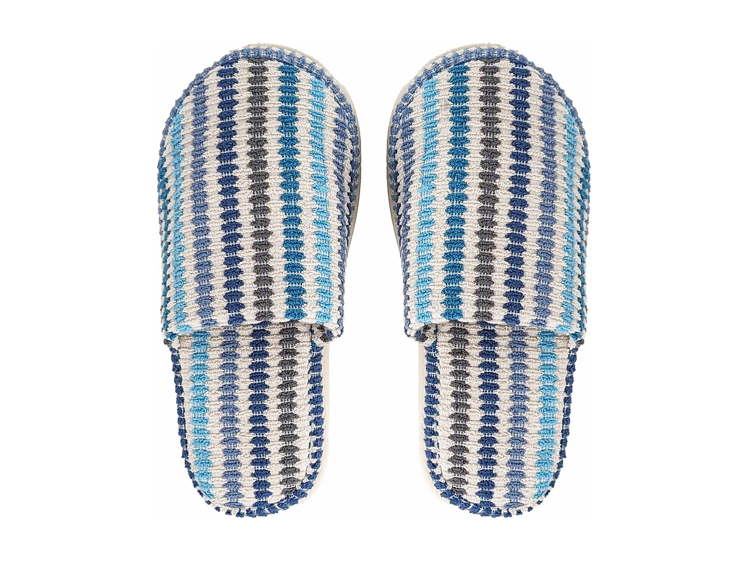 Chaussons à rayures taille L/XL coton collection BREEZE bleu