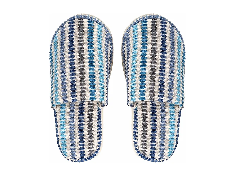 Chaussons à rayures taille L/XL coton collection BREEZE bleu