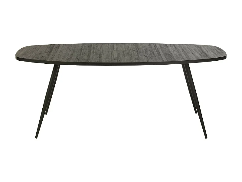 Table à Manger Ovale en Bois "Teck" 200cm Noir