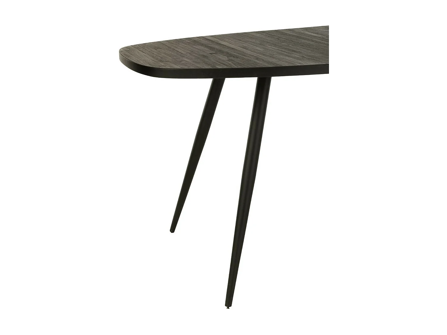Table à Manger Ovale en Bois "Teck" 200cm Noir