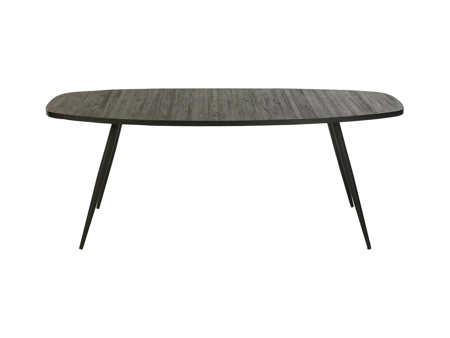 Table à Manger Ovale en Bois "Teck" 200cm Noir