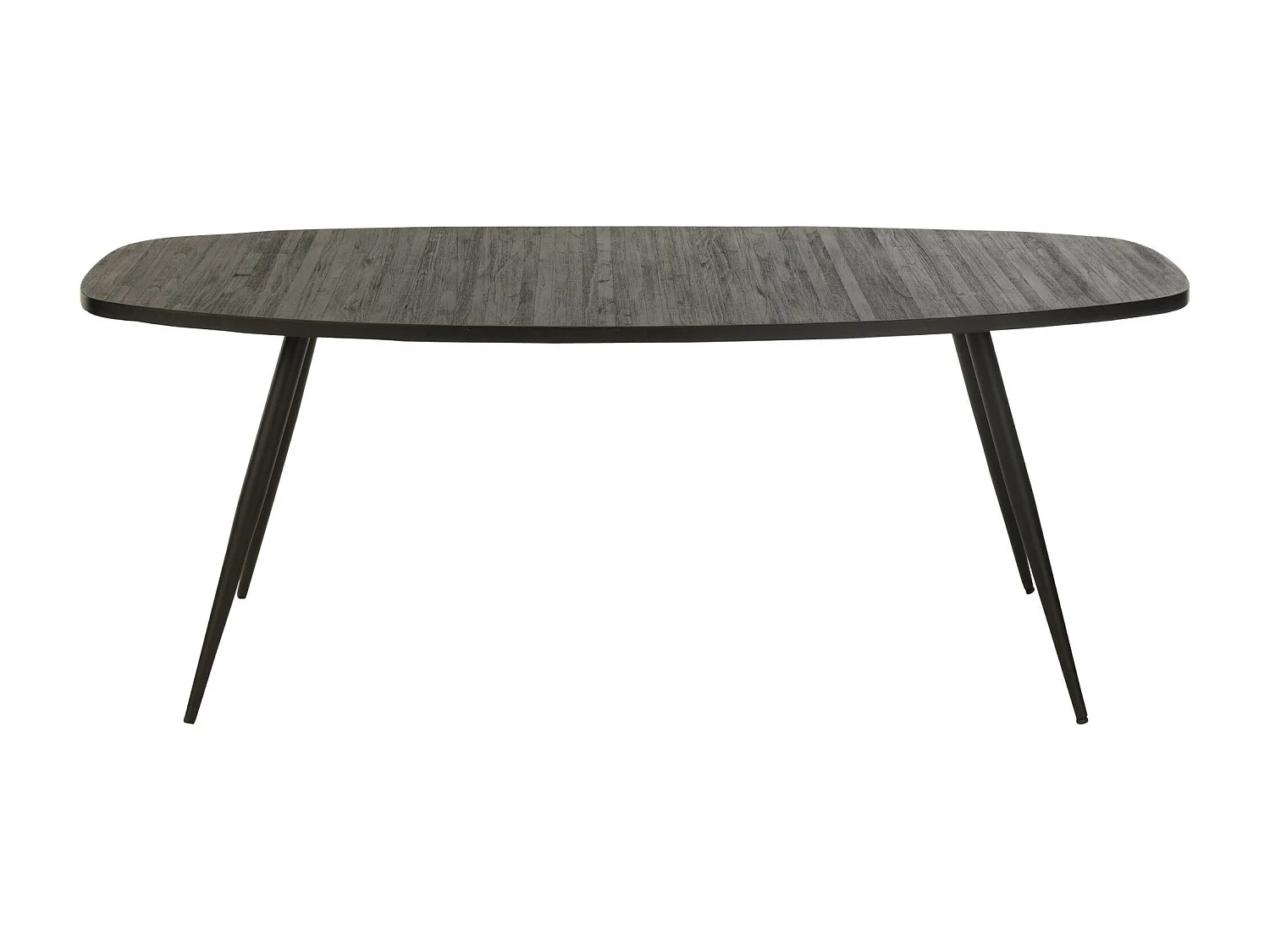 Table à Manger Ovale en Bois "Teck" 200cm Noir