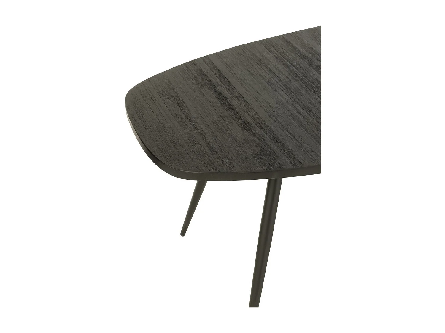 Table à Manger Ovale en Bois "Teck" 200cm Noir