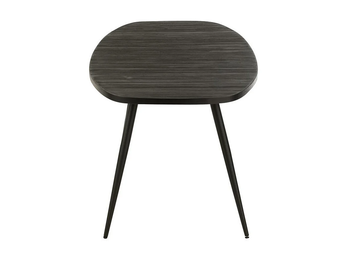 Table à Manger Ovale en Bois "Teck" 200cm Noir