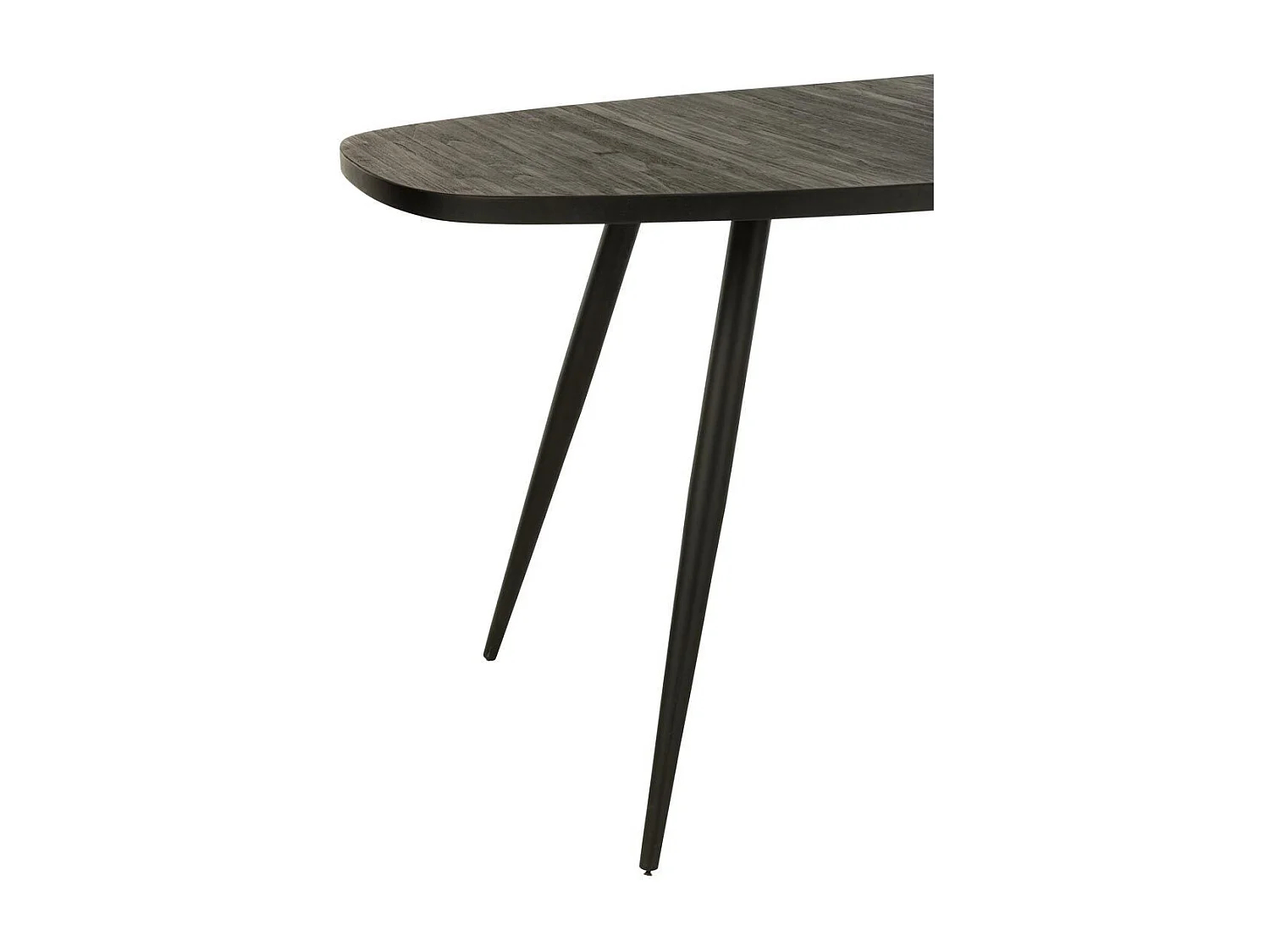 Table à Manger Ovale en Bois "Teck" 200cm Noir