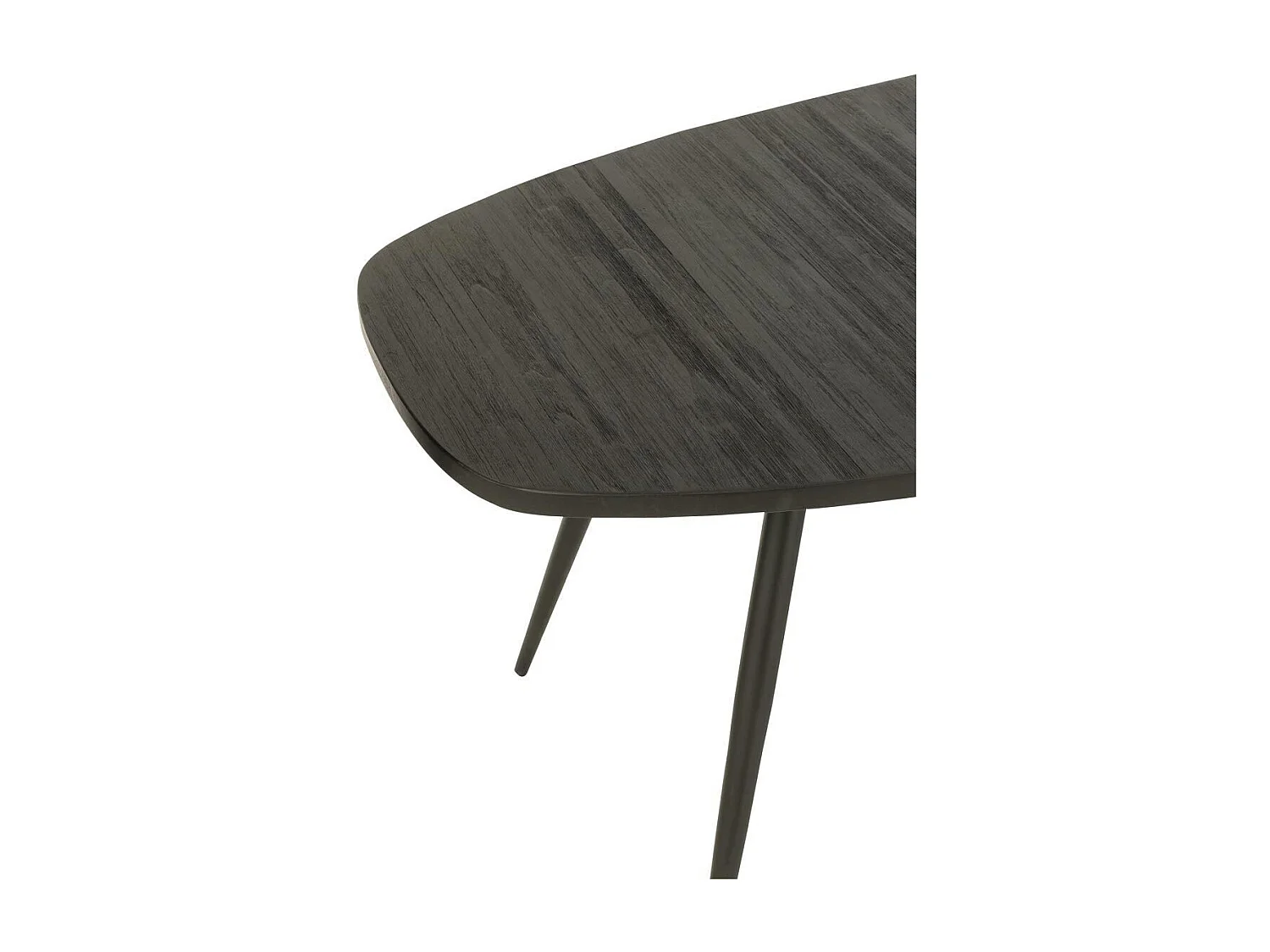 Table à Manger Ovale en Bois "Teck" 200cm Noir