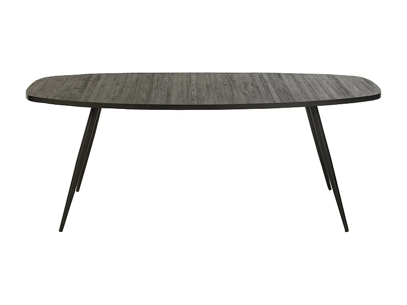 Table à Manger Ovale en Bois "Teck" 200cm Noir