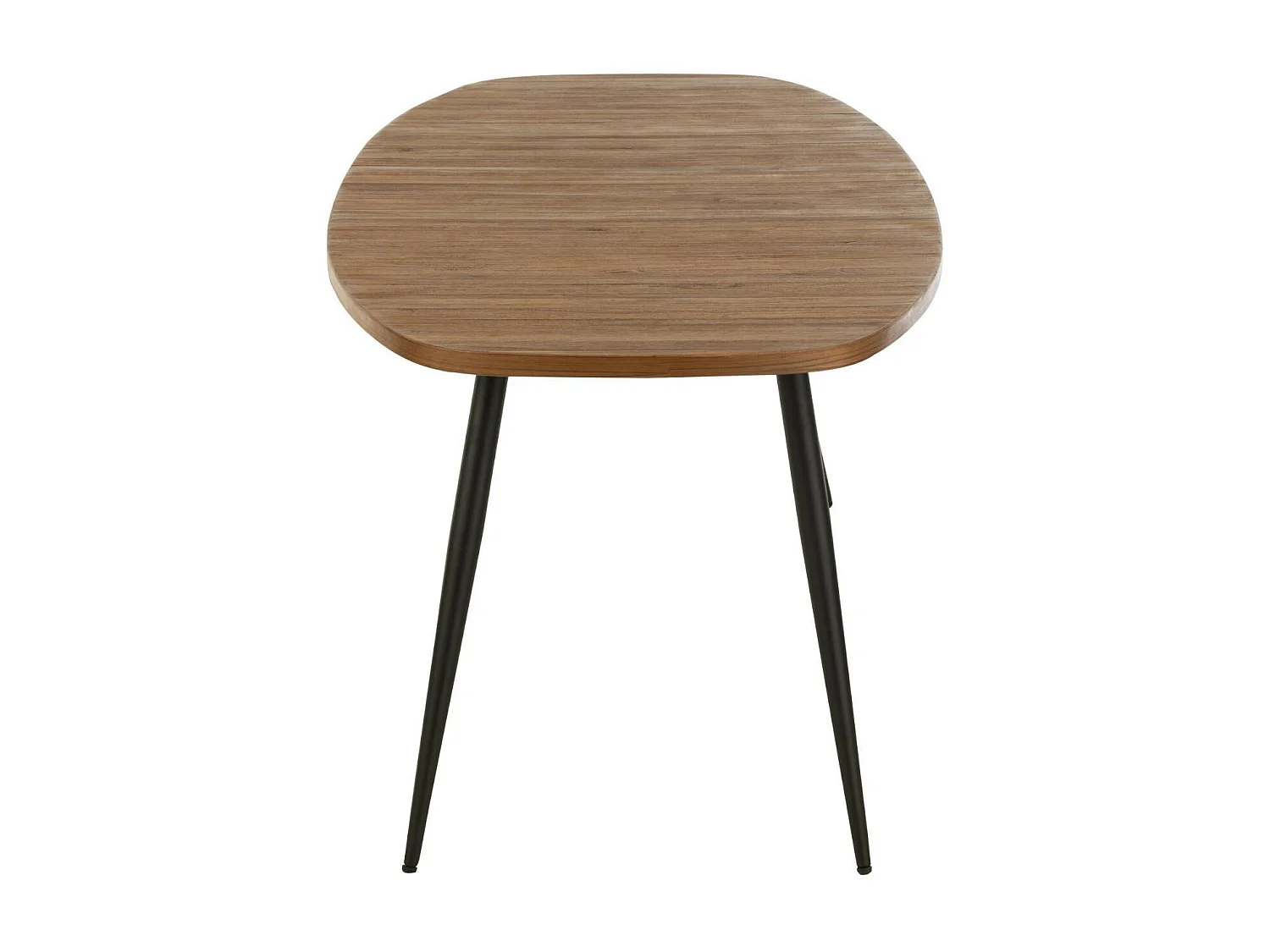 Table à manger ovale en teck recyclé brossé et en métal 6 places L200 - DILI