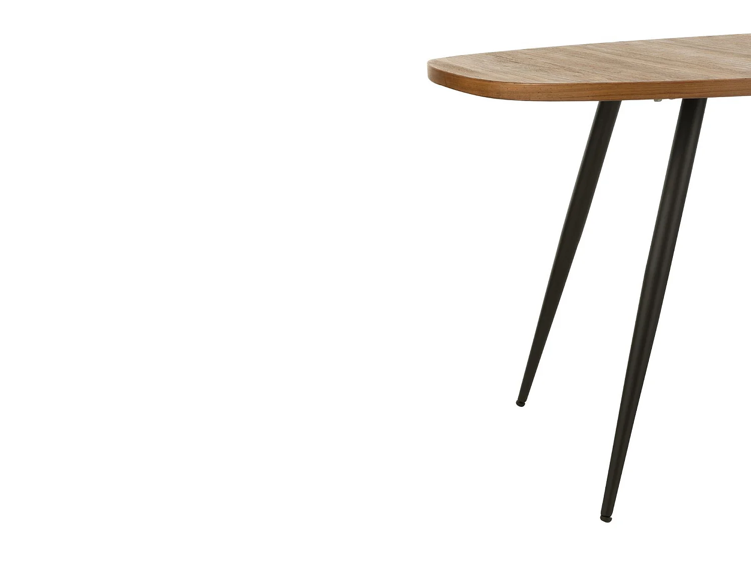 Table à manger ovale en teck recyclé brossé et en métal 6 places L200 - DILI