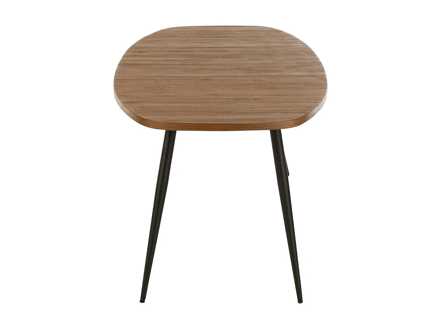 Table à manger ovale en teck recyclé brossé et en métal 6 places L200 - DILI