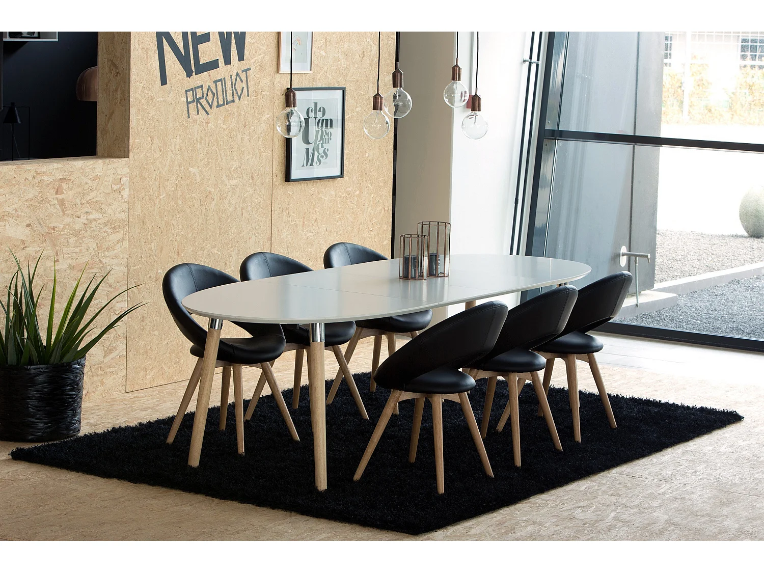 Table de salle à manger ovale extensible L170/270 - SVEN