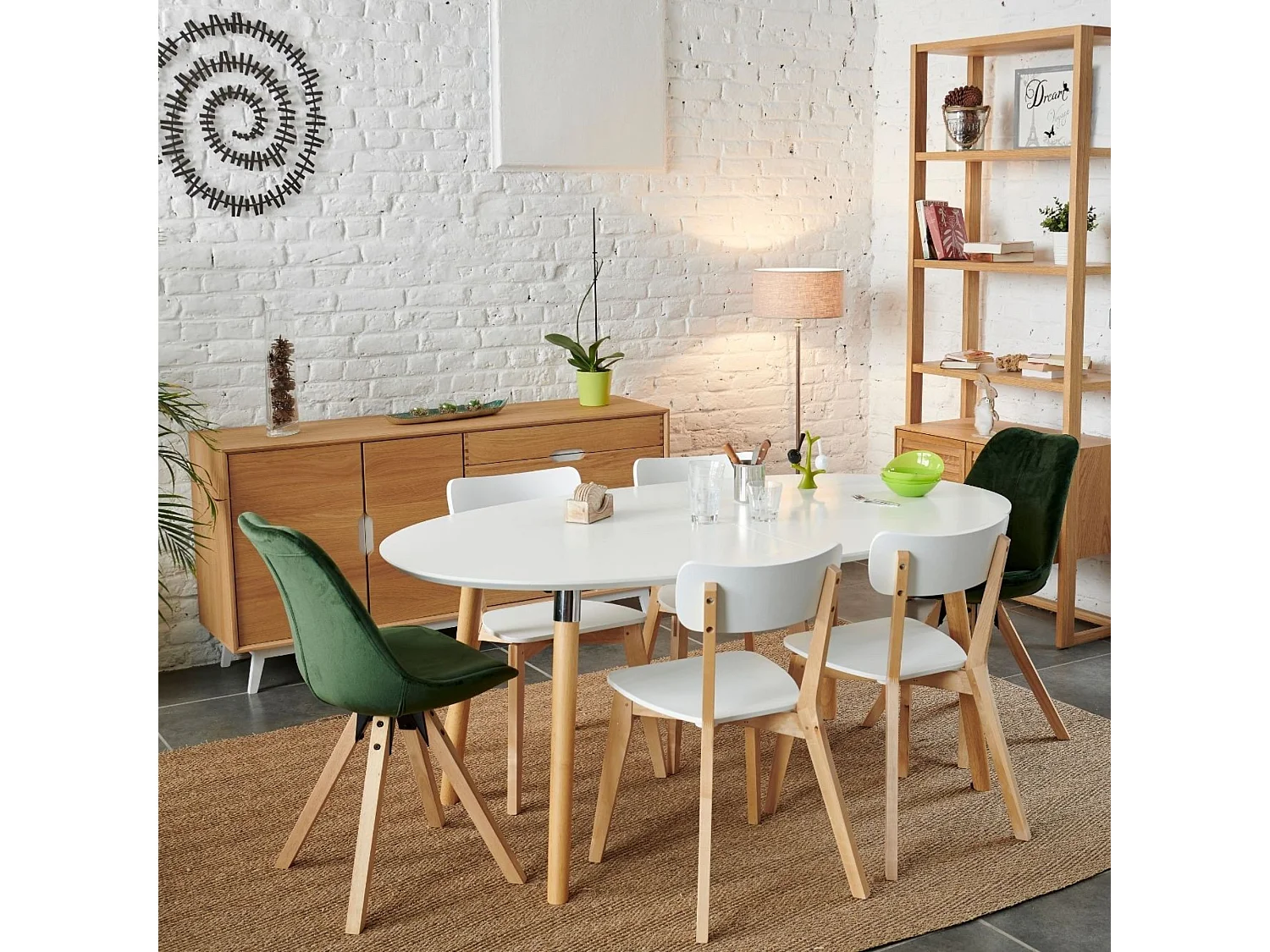 Table de salle à manger ovale extensible L170/270 - SVEN