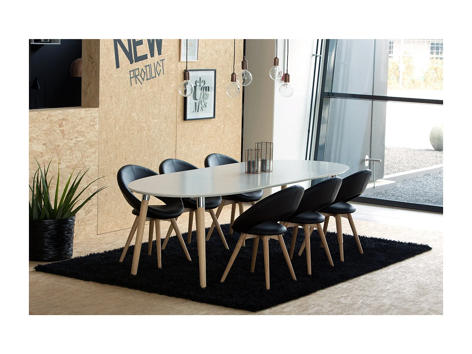 Table de salle à manger ovale extensible L170/270 - SVEN