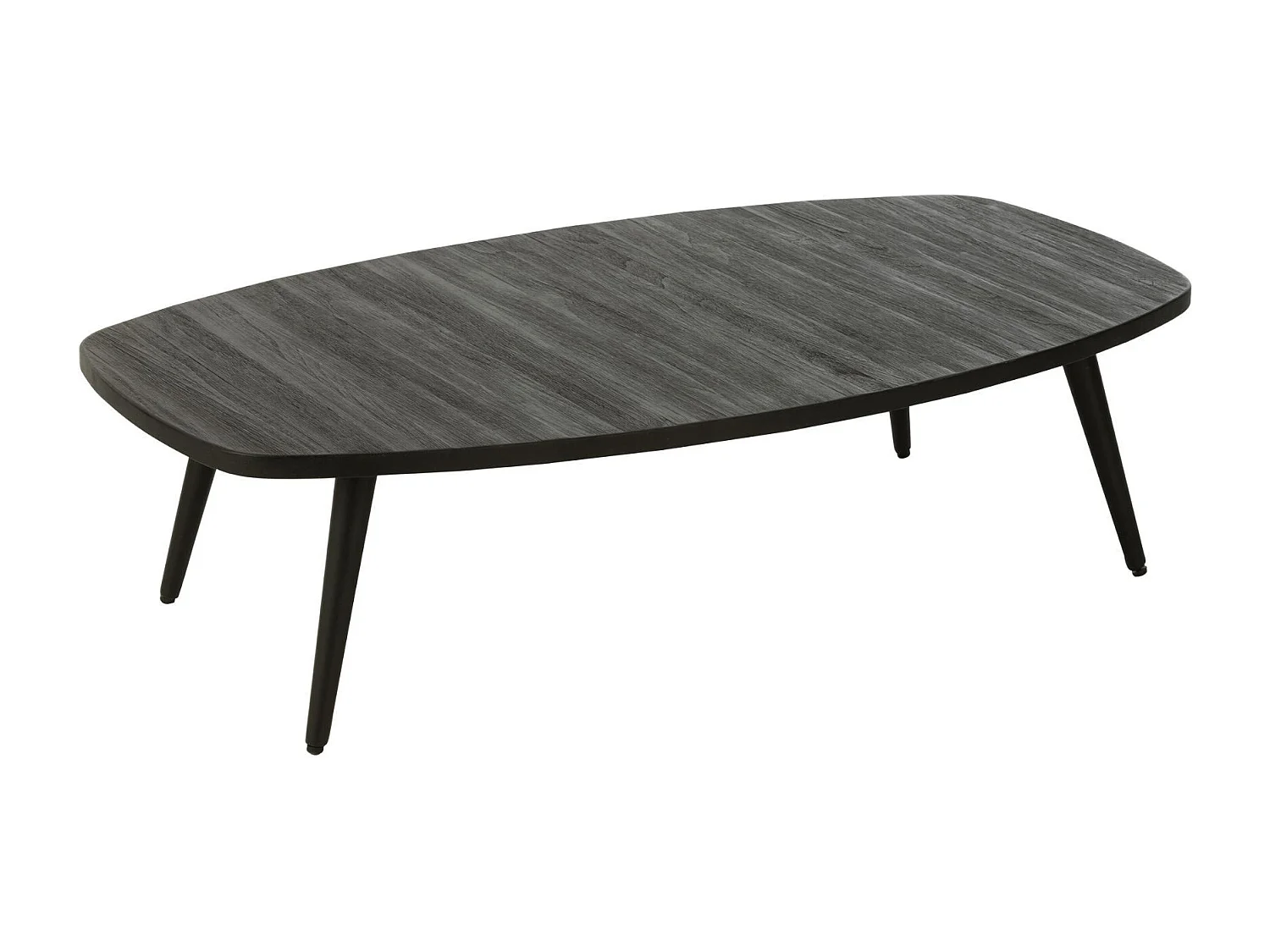 Table Basse en Bois "Teck" 120cm Noir