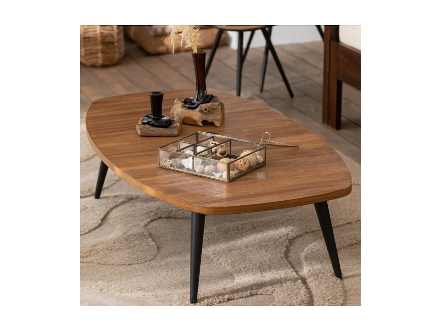 Table Basse en Bois "Teck" 120cm Naturel