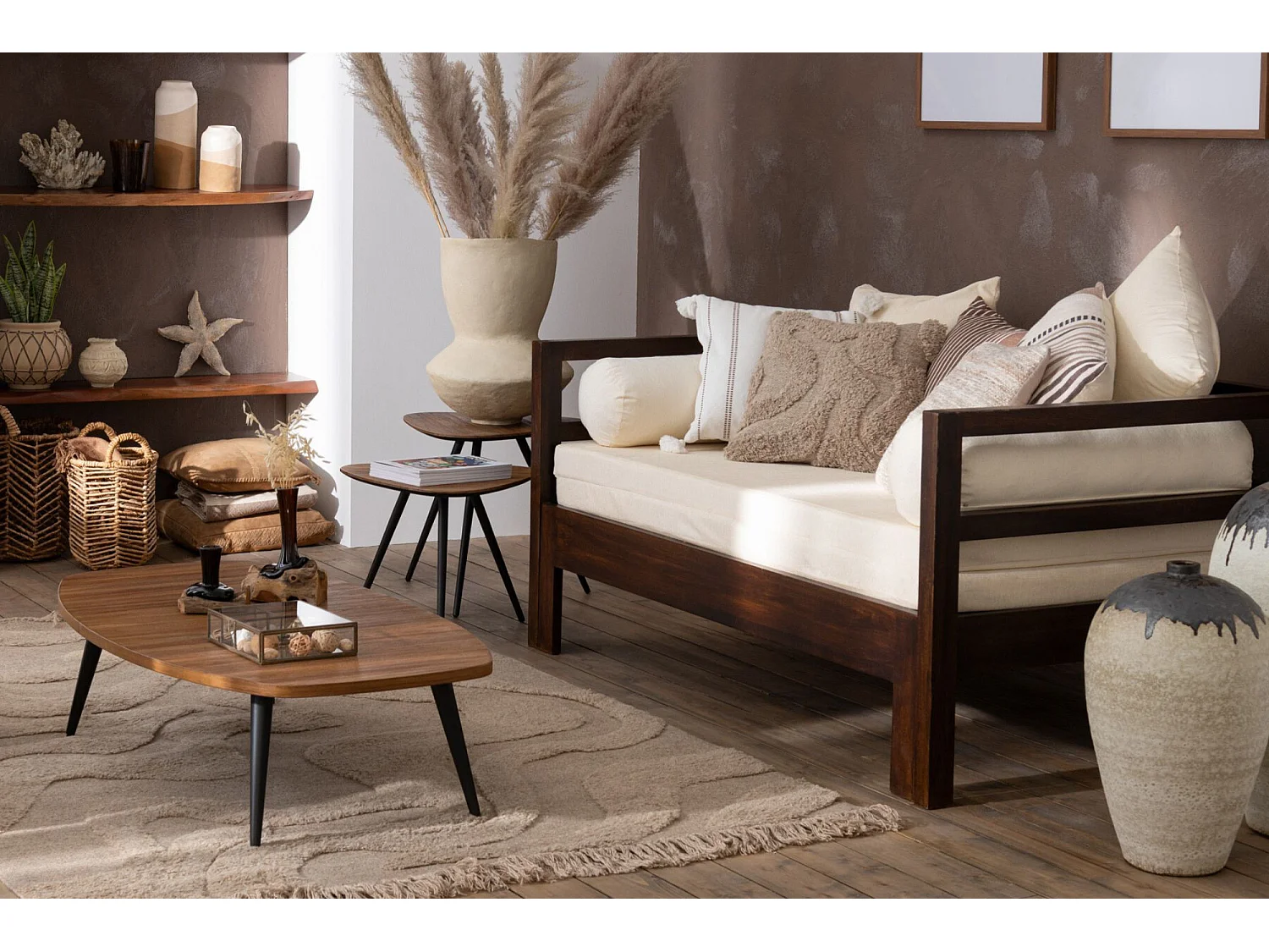 Table Basse en Bois "Teck" 120cm Naturel