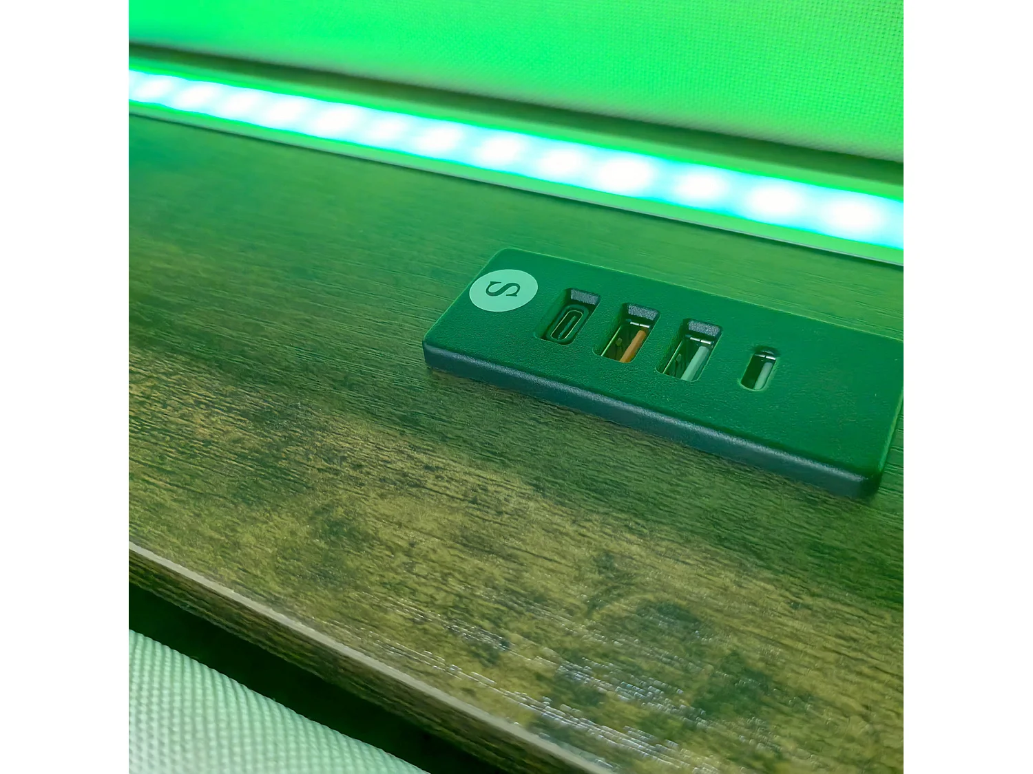 Bed 160x200cm in linnenstof - met USB-aansluiting en lattenbodem - Beige