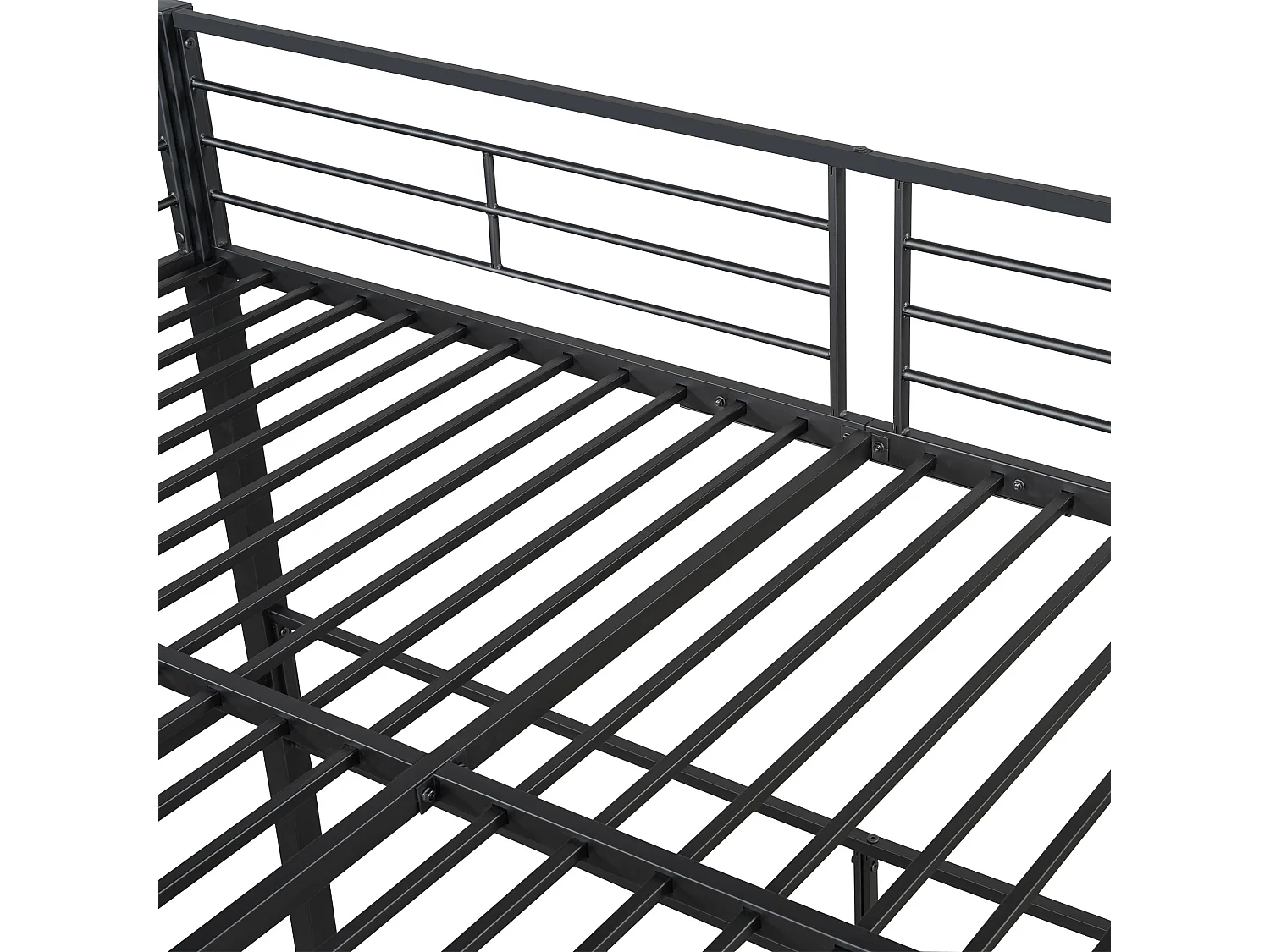 Lit mezzanine pour enfant 140x200cm - avec échelle de sécurité et rangements - Noir