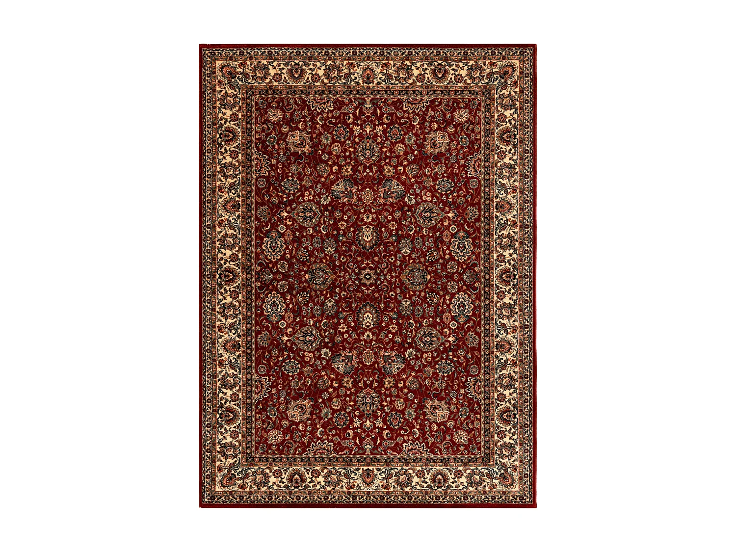 Tapis en laine KASHQAI 4362 302 ornement bordeaux / beige 135x200 cm