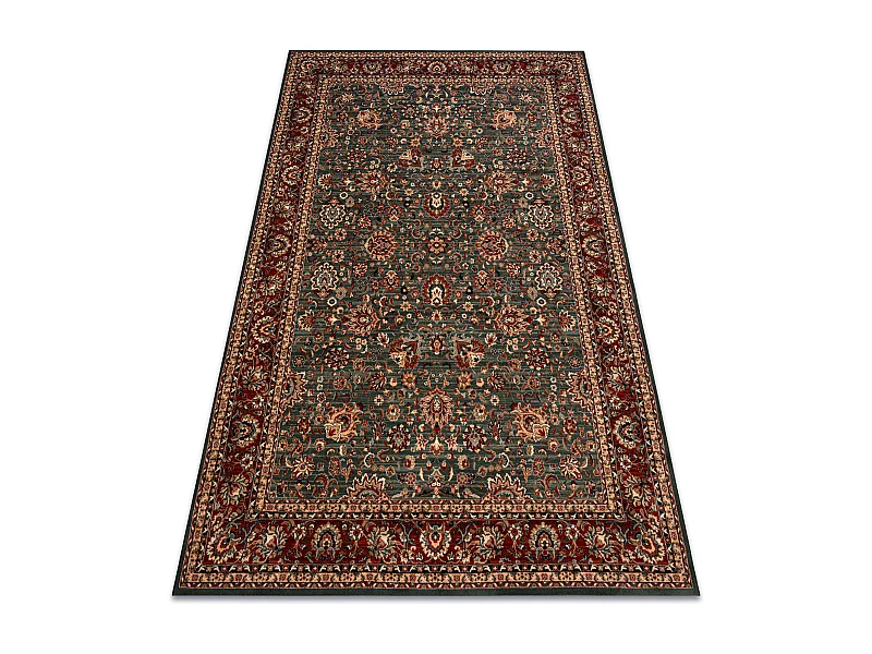 Tapis en laine KASHQAI 4362 400 ornement vert / bordeaux 80x160 cm