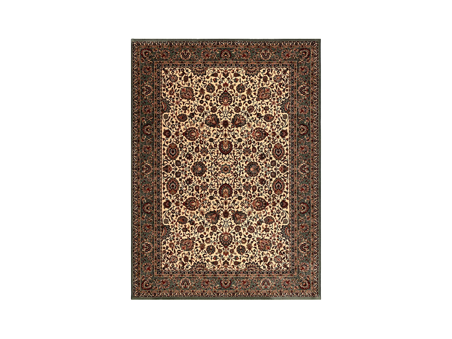 Tapis en laine KASHQAI 4362 101 ornement beige / vert 80x160 cm
