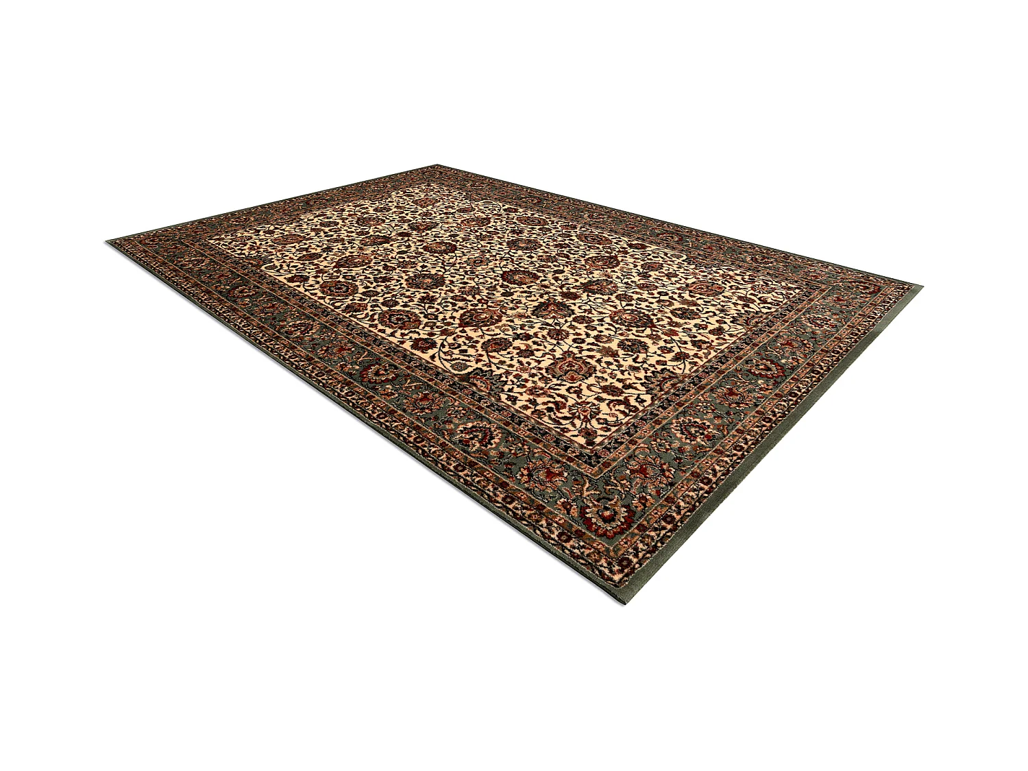 Tapis en laine KASHQAI 4362 101 ornement beige / vert 80x160 cm