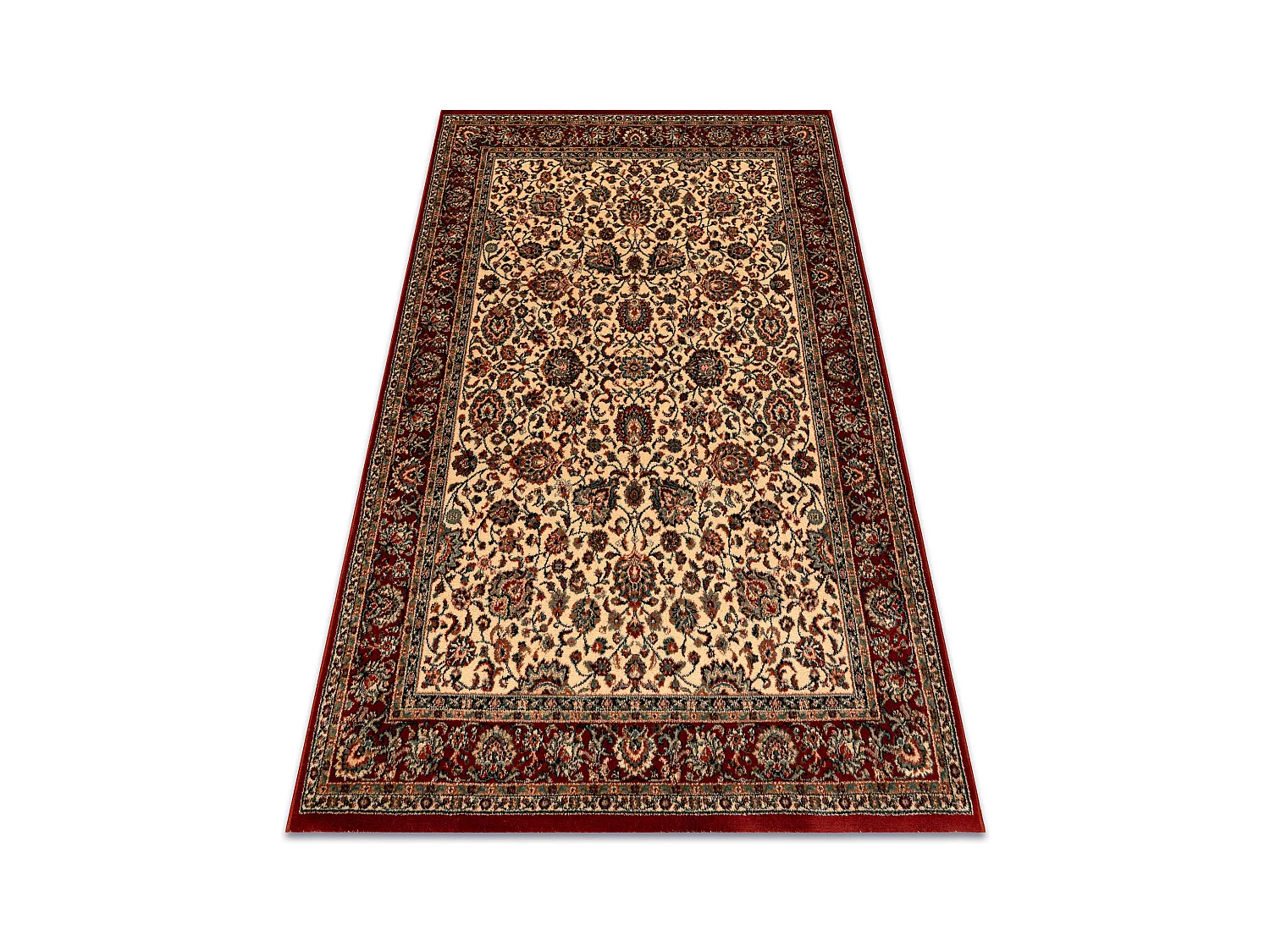 Tapis en laine KASHQAI 4362 102 ornement beige / bordeaux 67x130 cm