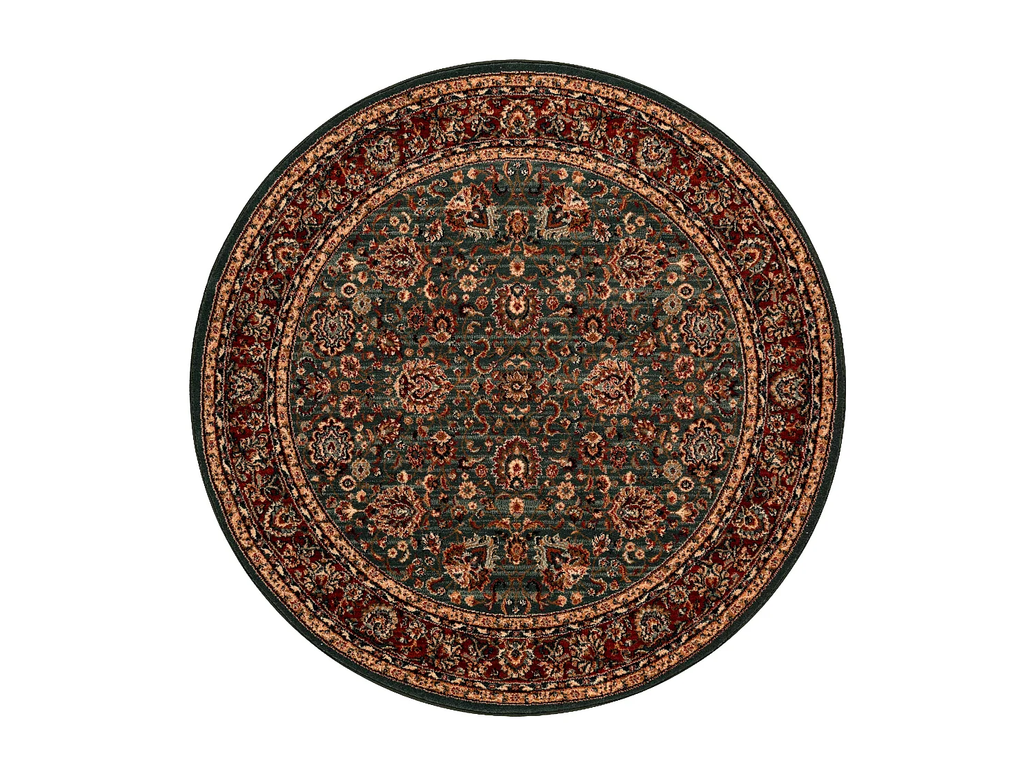 Tapis en laine KASHQAI 4362 400 cercle ornement vert / bordeaux cercle 160 cm