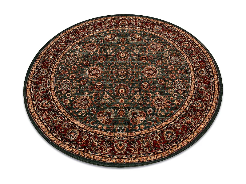 Tapis en laine KASHQAI 4362 400 cercle ornement vert / bordeaux cercle 160 cm