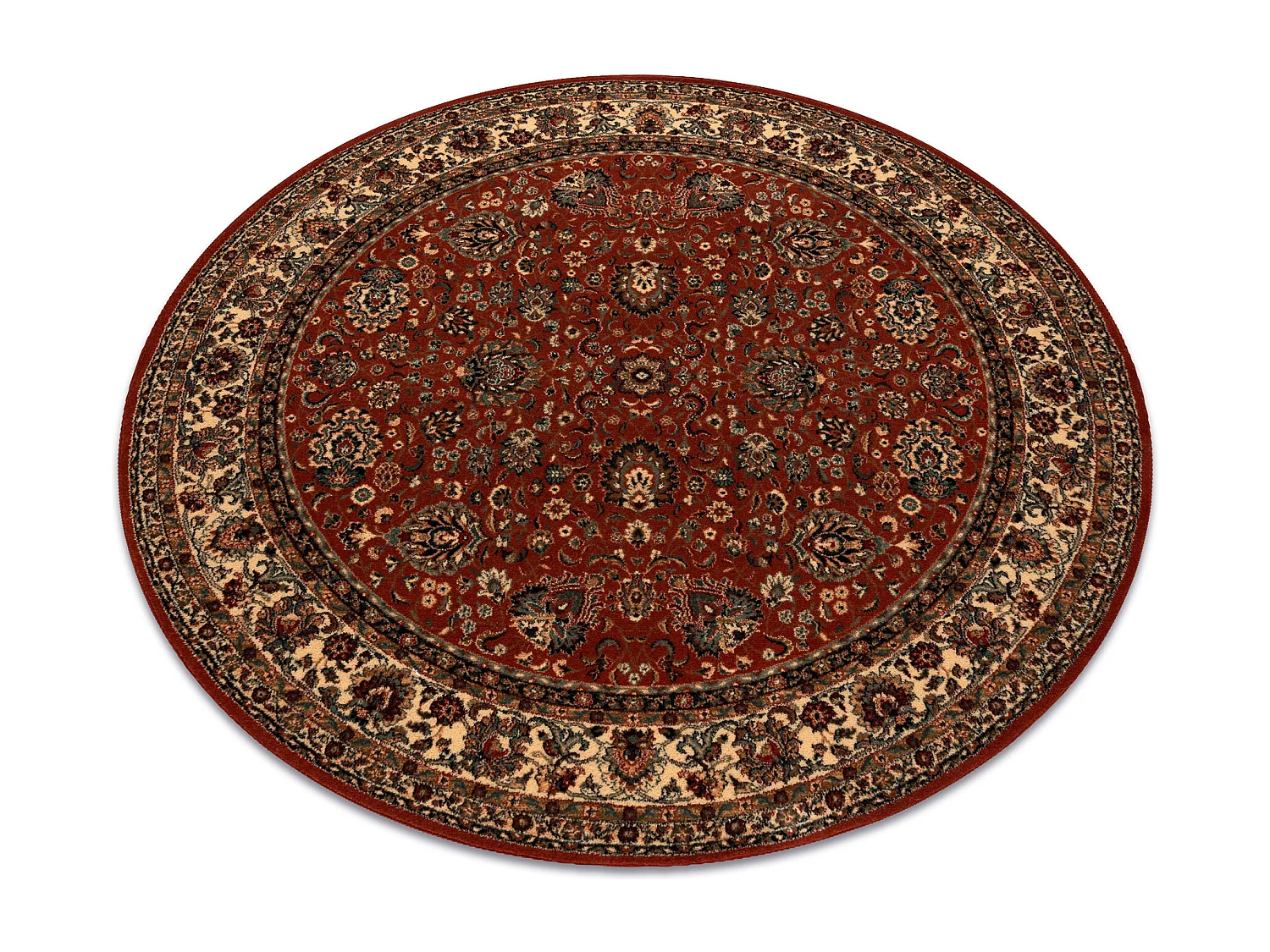 Tapis en laine KASHQAI 4362 200 cercle ornement bordeaux / beige cercle 160 cm
