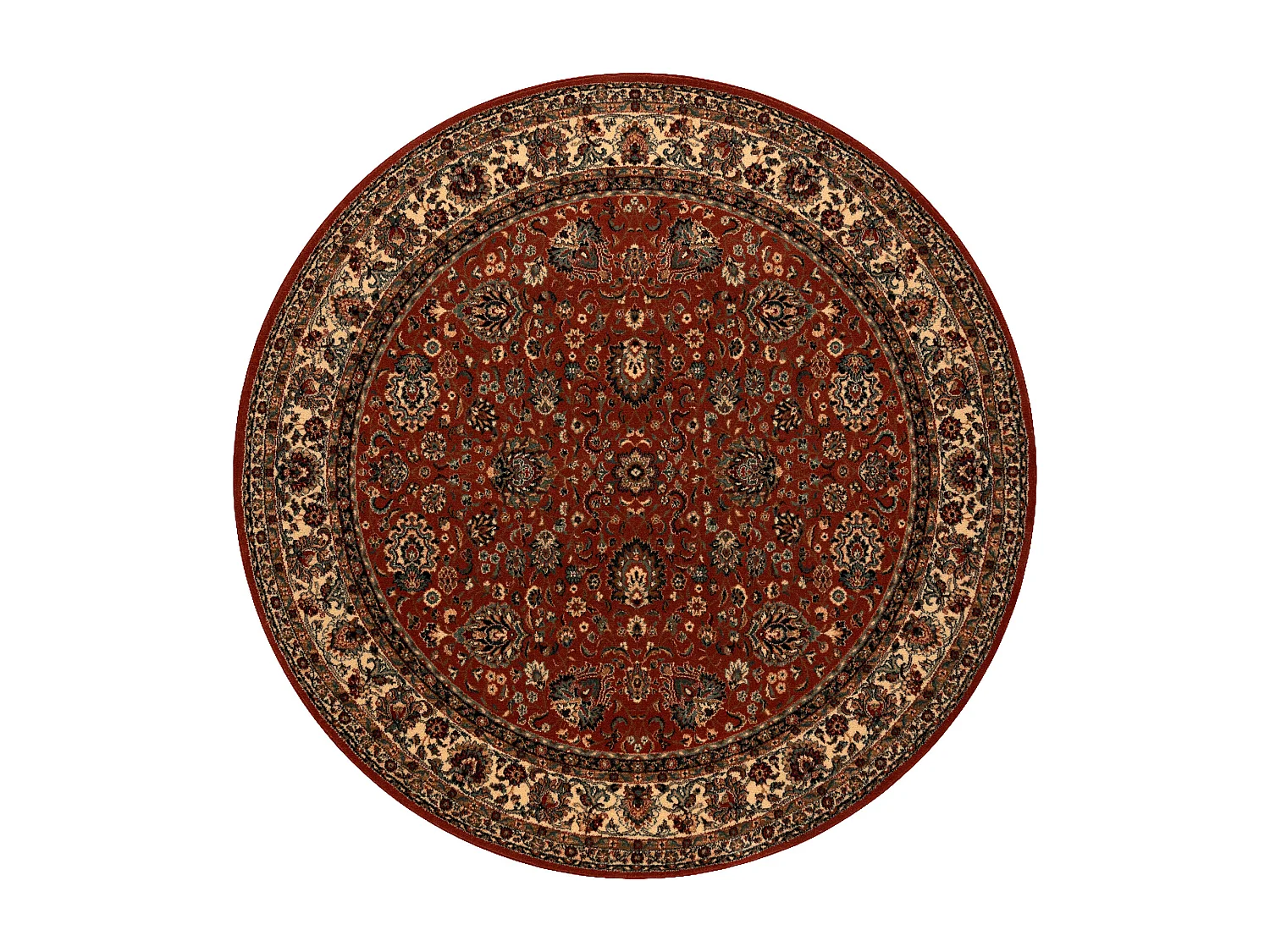 Tapis en laine KASHQAI 4362 200 cercle ornement bordeaux / beige cercle 160 cm