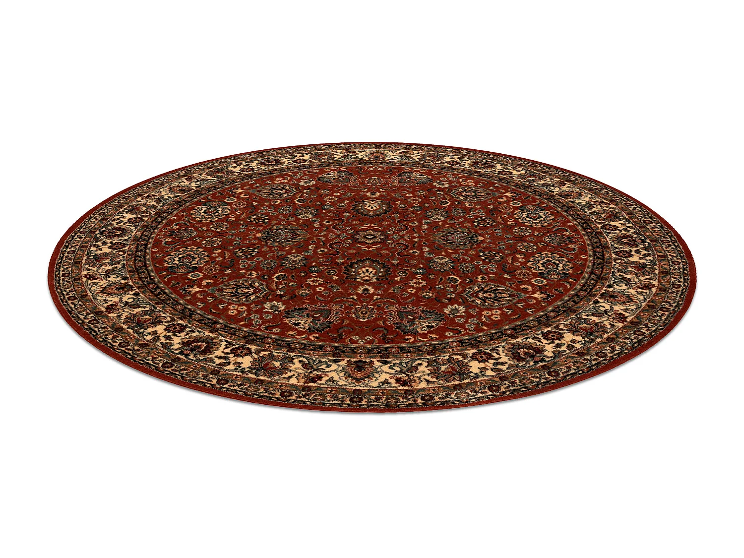Dywan wełniany KASHQAI 4362 200 koło ornament bordo / beż cercle 160 cm