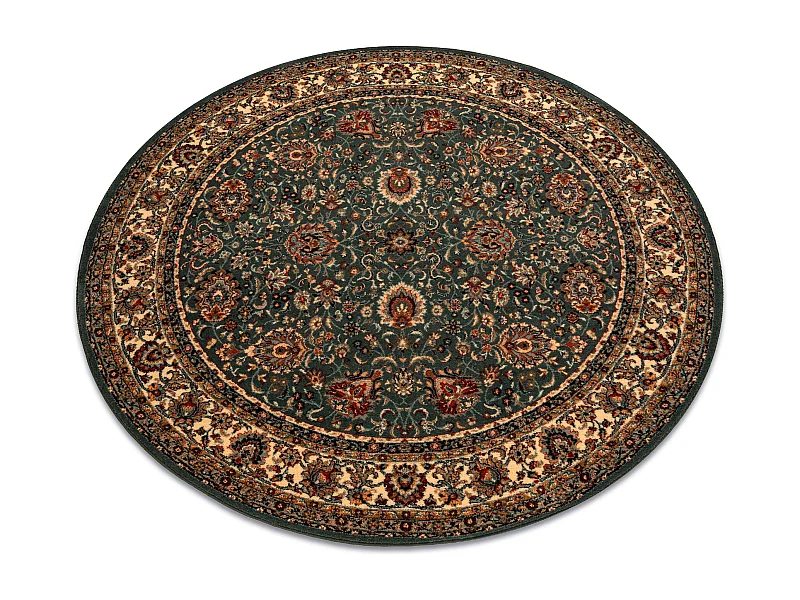 Tapis en laine KASHQAI 4362 410 cercle ornement vert / beige cercle 160 cm
