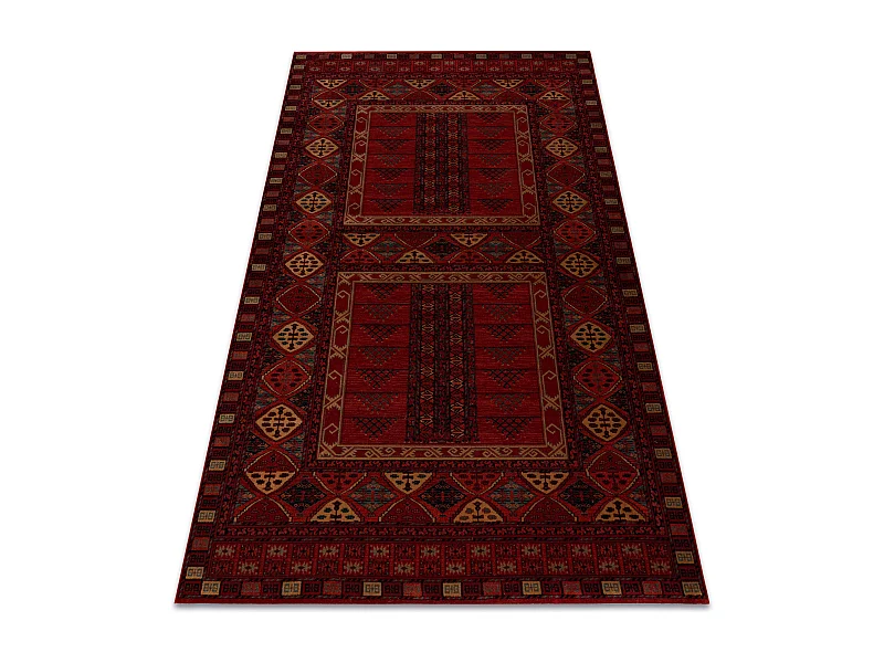 Tapis en laine KASHQAI 4346 300 oriental, géométrique bordeaux 67x130 cm