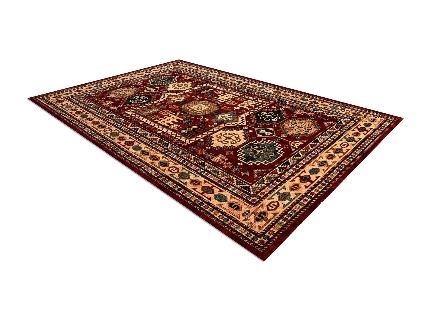 Wollteppich KASHQAI 4306 300 orientalisch, Rahmen Terrakotta / beige 67x275 cm