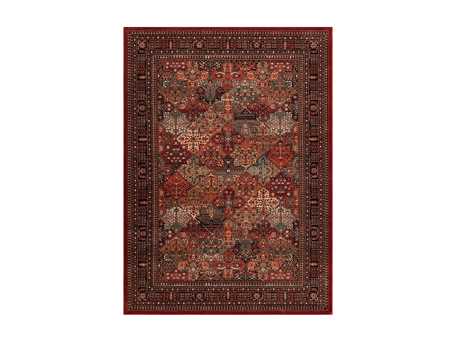 Tapis en laine KASHQAI 4309 300 oriental, cadre bordeaux 160x240 cm