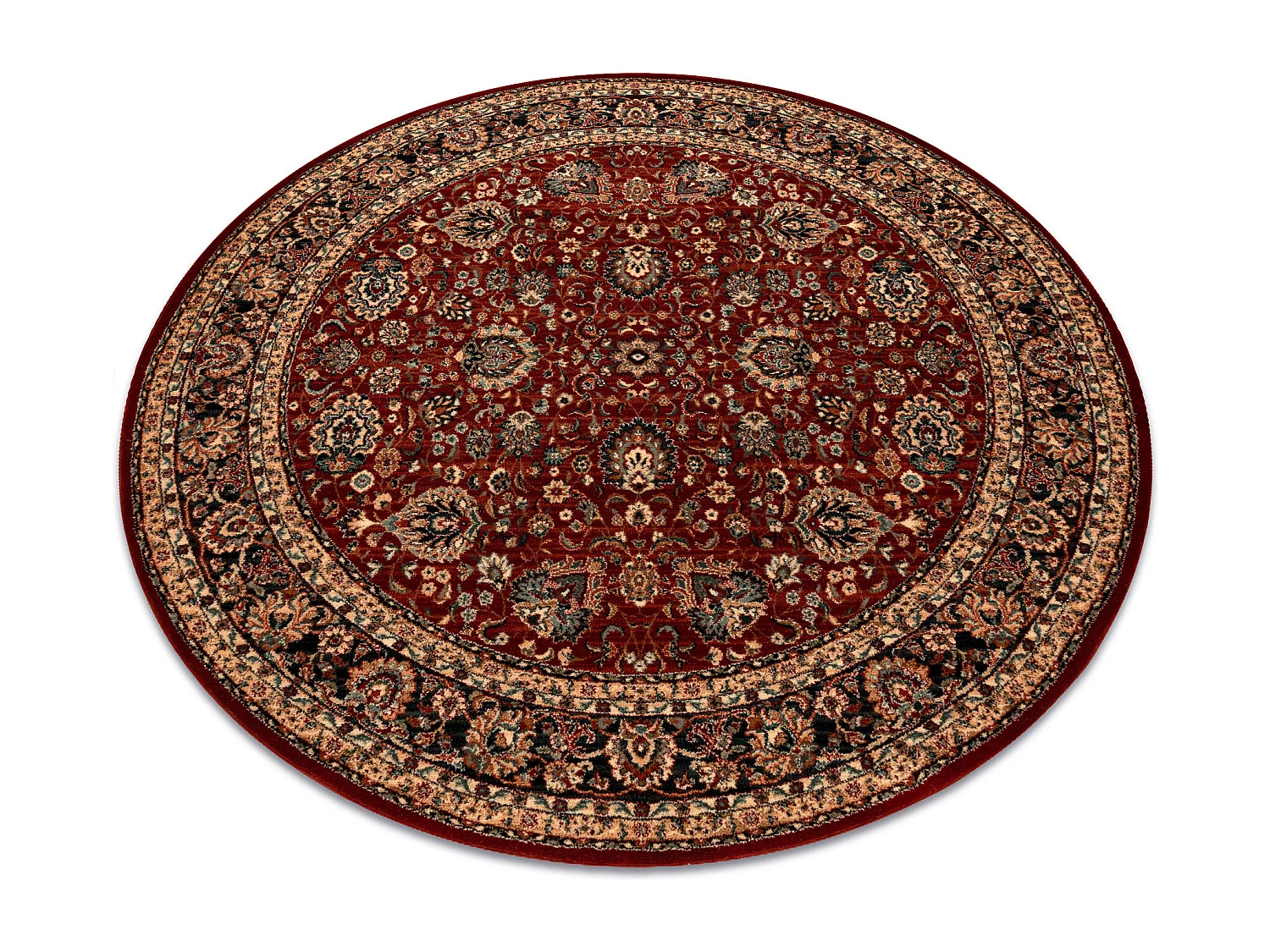 Alfombra de lana KASHQAI 4362 300 circulo ornamento burdeos / negro cercle 160 cm