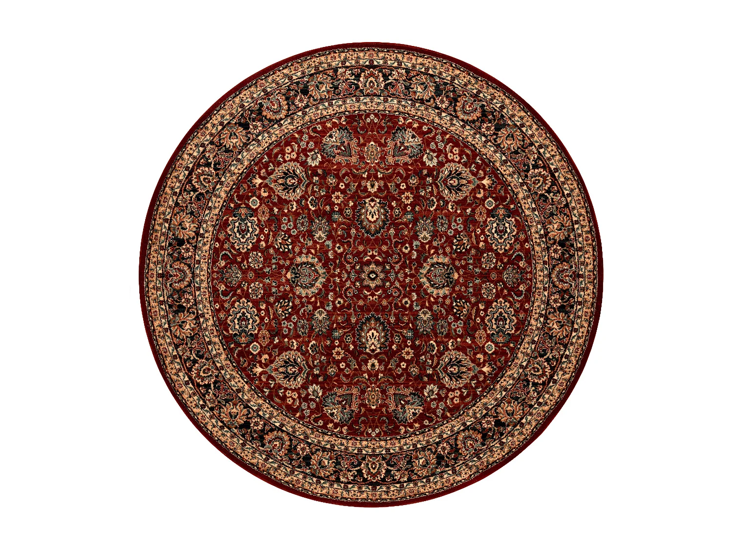 Alfombra de lana KASHQAI 4362 300 circulo ornamento burdeos / negro cercle 160 cm
