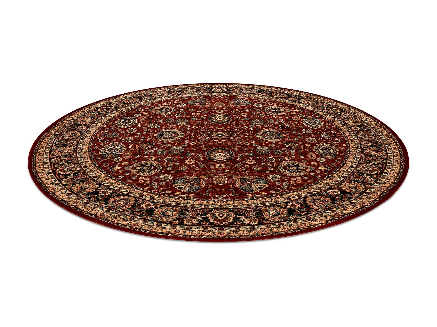 Alfombra de lana KASHQAI 4362 300 circulo ornamento burdeos / negro cercle 160 cm